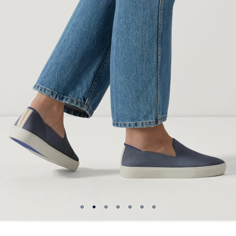 NWOB Rothy's Women's Navy Blue Slip-On Sneakers - Picture 7 of 9